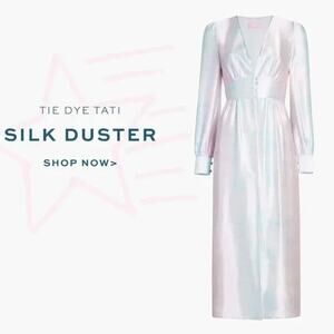 NWOT Hill House Tati Tye Dye Silk Duster Robe Size 5 US L #2M457